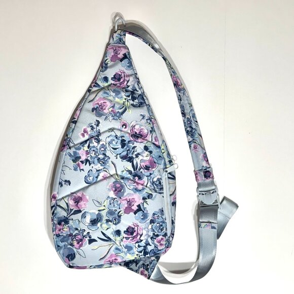 Vera Bradley ReActive Sling Backpack Fresh Cut Bouquet Canvas Garden Blue Floral - Picture 13 of 16